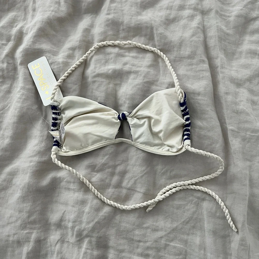 L*Space Striped Bikini Top with Rope NEW NWT